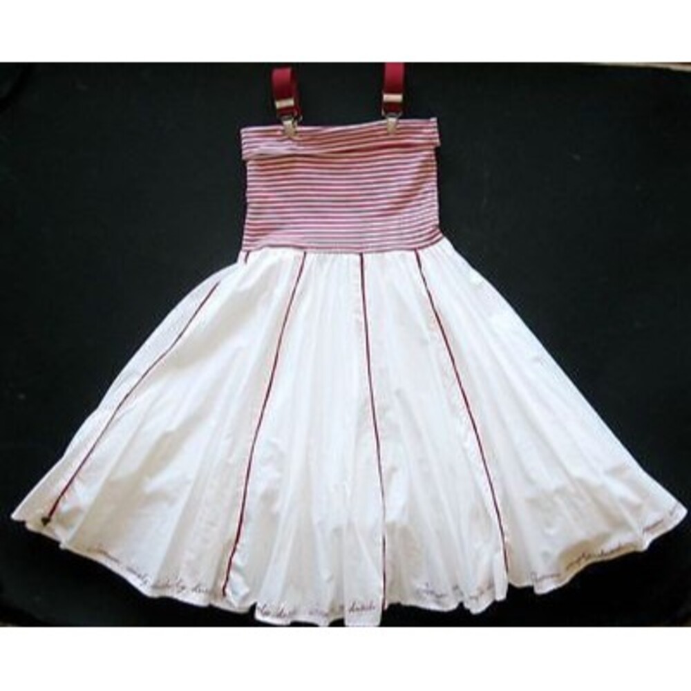 JOTTUM boutique girls suspender dress 6 7 8 128 SOI nautical red white stripe